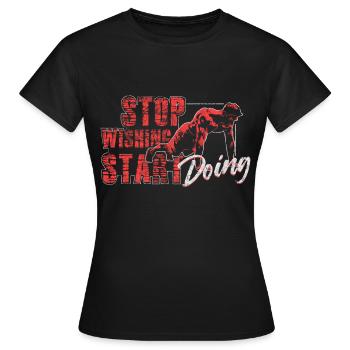 Fitness disant - T-shirt Femme - noir - Devant - AI Model Female 172 dark (172cm)