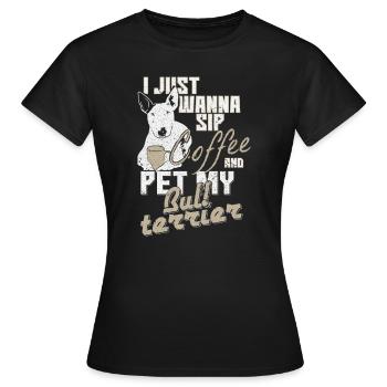 Café chien - T-shirt Femme - noir - Devant - AI Model Female 172 dark (172cm)