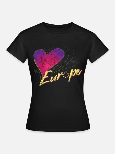 Europa Weiblich - Frauen T-Shirt - Schwarz