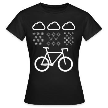 Lustiges Fahrrad T Shirt Kurier Wind & Wetter - Frauen T-Shirt - Schwarz - Vorne - AI Model Female 172 dark (172cm)
