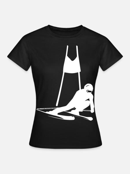 SLALOM DE SKI - T-shirt Femme - noir