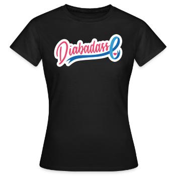 Diabadass T-Shirt Geschenk Diabetiker Diabetes - Frauen T-Shirt - Schwarz - Vorne - AI Model Female 172 dark (172cm)