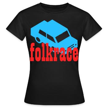 Folkrace - Frauen T-Shirt - Schwarz - Vorne - AI Model Female 172 dark (172cm)
