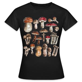Pilze Shirt Pilzsammler Geschenk Sammeln Pilz Graf - Frauen T-Shirt - Schwarz - Vorne - AI Model Female 172 dark (172cm)