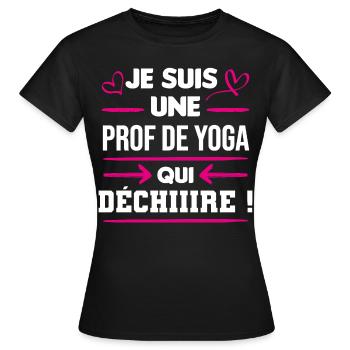 cadeau marrant prof de yoga la meilleure namste - T-shirt Femme - noir - Devant - AI Model Female 172 dark (172cm)