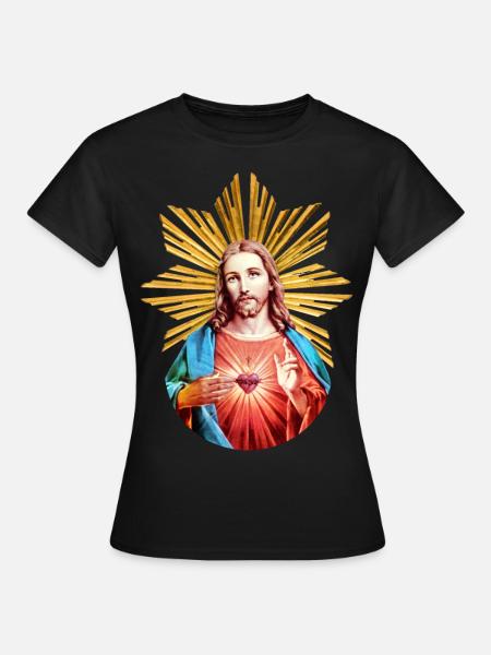 Jeesus Kristus | Jeesuksen Kristuksen jouluhalo - Dame-T-shirt - sort