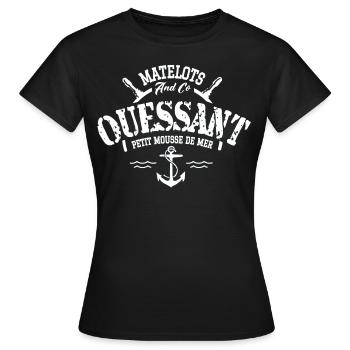 Ouessant petit mousse de mer - T-shirt Femme - noir - Devant - AI Model Female 172 dark (172cm)