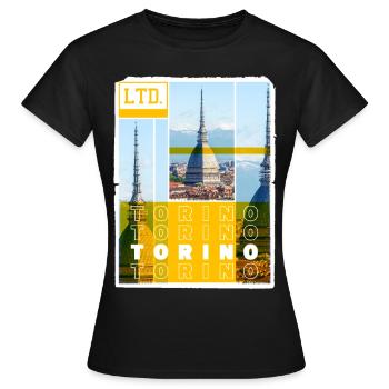 Turin Turin Turin Italie Ville Skyline Vacances Amour - T-shirt Femme - noir - Devant - AI Model Female 172 dark (172cm)