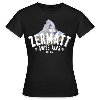Zermatt Swiss Alps - T-shirt Femme - noir - Devant - AI Model Female 172 dark (172cm)