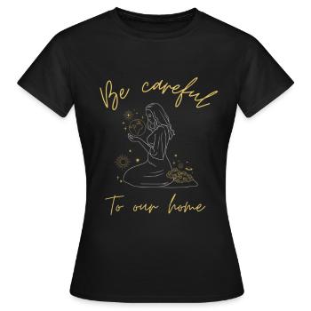 Klima Shirt für Umweltschützer - Frauen T-Shirt - Schwarz - Vorne - AI Model Female 172 dark (172cm)