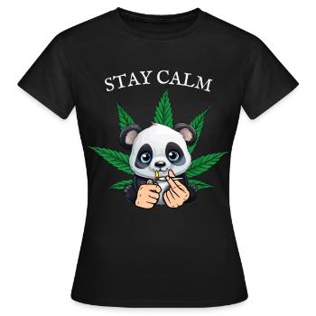 Panda détendu - T-shirt Femme - noir - Devant - AI Model Female 172 dark (172cm)