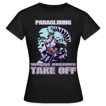 Paragliding: Where Dreams Take Off - Frauen T-Shirt - Schwarz - Vorne - AI Model Female 172 dark (172cm)