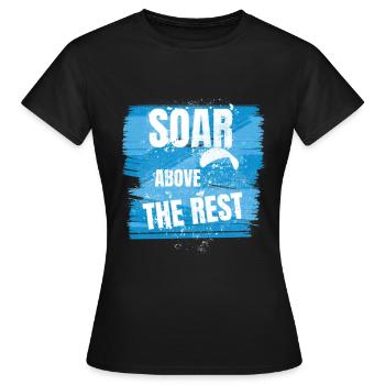 Soar Above the Rest – Paragliding Design - Women's T-Shirt - black - Front - AI Model Female 172 dark (172cm)