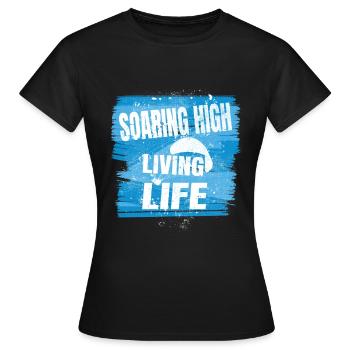 Soaring High Living Life – Paragliding Spirit - T-shirt Femme - noir - Devant - AI Model Female 172 dark (172cm)