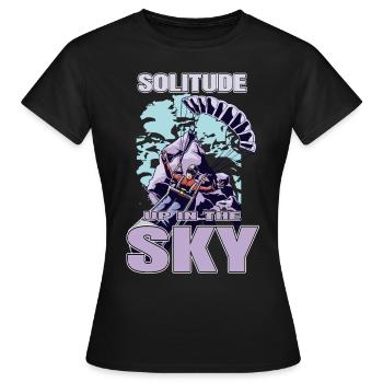 Solitude dans le ciel – Parapente - T-shirt Femme - noir - Devant - AI Model Female 172 dark (172cm)
