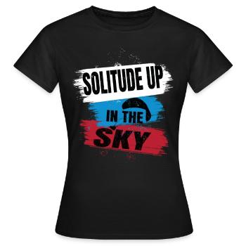 Solitude dans le ciel – Parapente - T-shirt Femme - noir - Devant - AI Model Female 172 dark (172cm)