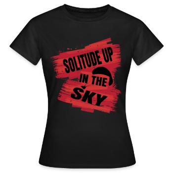 Solitude dans le ciel – Parapente Serenity - T-shirt Femme - noir - Devant - AI Model Female 172 dark (172cm)