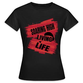 Soaring High Living Life – Parapente Design - T-shirt Femme - noir - Devant - AI Model Female 172 dark (172cm)