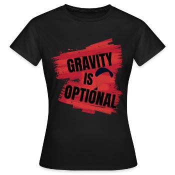 Gravity Is Optional – Paragliding Design - Women's T-Shirt - black - Front - AI Model Female 172 dark (172cm)