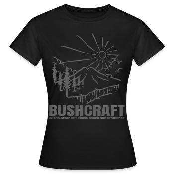 Bushcraft - Busch Genie mit Craftiness - Frauen T-Shirt - Schwarz - Vorne - AI Model Female 172 dark (172cm)