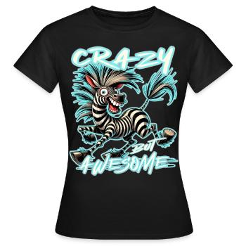 Style de bande dessinée zèbre fou mais génial - T-shirt Femme - noir - Devant - AI Model Female 172 dark (172cm)