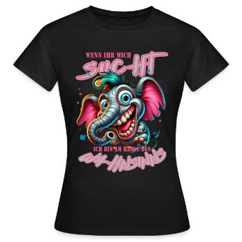 Wenn ihr mich sucht ich bin am Rande des Wahnsinns - Frauen T-Shirt - Schwarz - Vorne - AI Model Female 172 dark (172cm)
