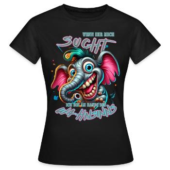 Wenn ihr mich sucht ich bin am Rande des Wahnsinns - Frauen T-Shirt - Schwarz - Vorne - AI Model Female 172 dark (172cm)