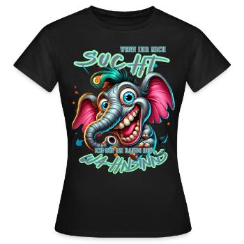 Wenn ihr mich sucht ich bin am Rande des Wahnsinns - Frauen T-Shirt - Schwarz - Vorne - AI Model Female 172 dark (172cm)