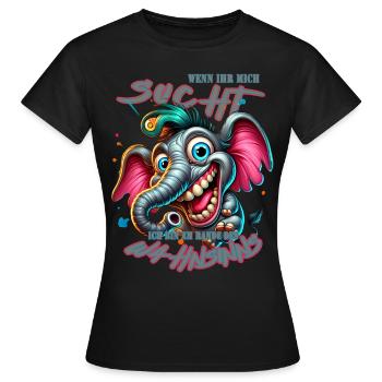 Wenn ihr mich sucht ich bin am Rande des Wahnsinns - Frauen T-Shirt - Schwarz - Vorne - AI Model Female 172 dark (172cm)