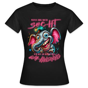 Wenn ihr mich sucht, ich bin am Rande des Wahnsinn - Frauen T-Shirt - Schwarz - Vorne - AI Model Female 172 dark (172cm)