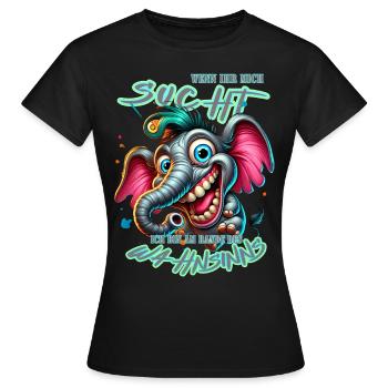 Wenn ihr mich sucht, ich bin am Rande des Wahnsinn - Frauen T-Shirt - Schwarz - Vorne - AI Model Female 172 dark (172cm)