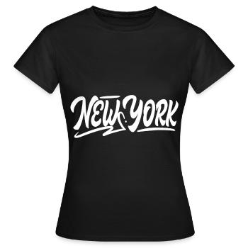 NEW YORK - T-shirt Femme - noir - Devant - AI Model Female 172 dark (172cm)