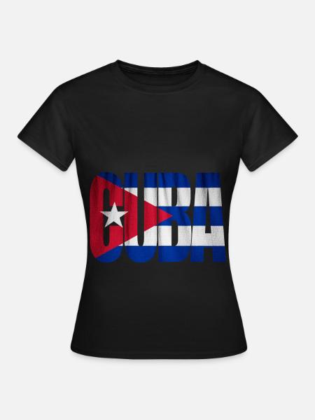 Typographie du drapeau de Cuba - T-shirt Femme - noir