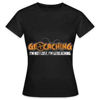 Geocache Caching Nature - Women's T-Shirt - black - Front - AI Model Female 172 dark (172cm)