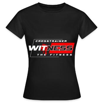 Crosstrainer Ausdauer Trainer - Frauen T-Shirt - Schwarz - Vorne - AI Model Female 172 dark (172cm)