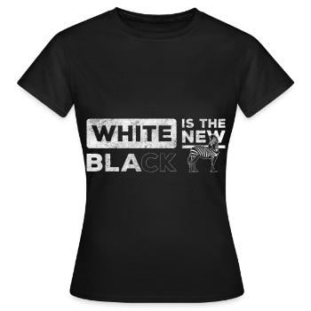 Zebrastreifen Afrika Tierpark - Frauen T-Shirt - Schwarz - Vorne - AI Model Female 172 dark (172cm)