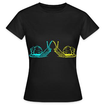 Schnecken Schneckenhaus Schnecke 80er 90er - Frauen T-Shirt - Schwarz - Vorne - AI Model Female 172 dark (172cm)