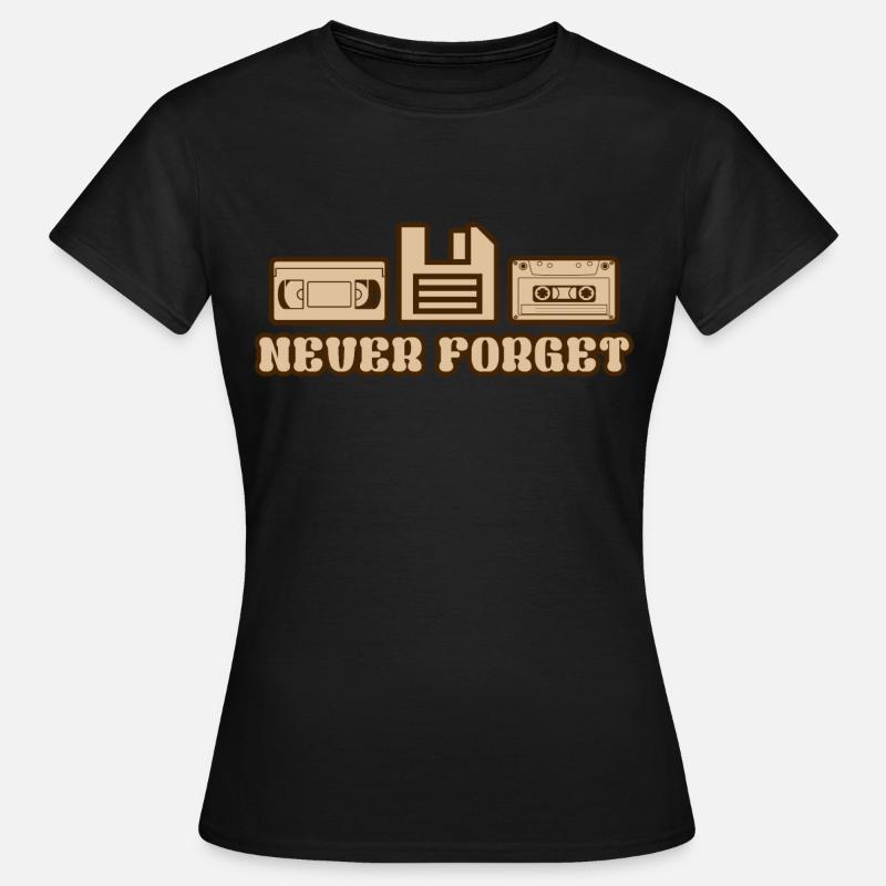 Never forget - video cassette diskette cassette - Women's T-Shirt - black