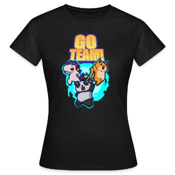 Einhorn Panda Katze Portal Motivation - Frauen T-Shirt - Schwarz - Vorne - AI Model Female 172 dark (172cm)