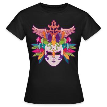 Mardi gras carnaval masque Deko cadeau - T-shirt Femme - noir - Devant - AI Model Female 172 dark (172cm)