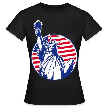 Statue der Freiheit - Frauen T-Shirt - Schwarz - Vorne - AI Model Female 172 dark (172cm)