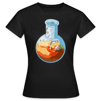 Biology Vial Woman Reading Book Feminism Science - Women's T-Shirt - black - Front - AI Model Female 172 dark (172cm)