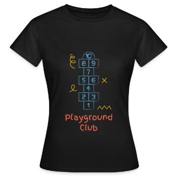 Playground club - Women's T-Shirt - black - Front - AI Model Female 172 dark (172cm)