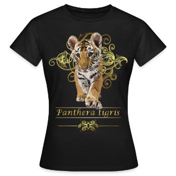 bengalischer Tiger - Frauen T-Shirt - Schwarz - Vorne - AI Model Female 172 dark (172cm)