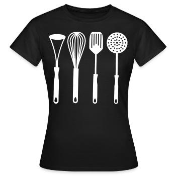Kitchen utensils - Women's T-Shirt - black - Front - AI Model Female 172 dark (172cm)