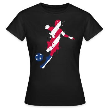 Soccer of the U.S. national soccer team - Women's T-Shirt - black - Front - AI Model Female 172 dark (172cm)