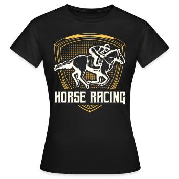 Pferderennen Pferderennbahn Pferde Jockey - Frauen T-Shirt - Schwarz - Vorne - AI Model Female 172 dark (172cm)