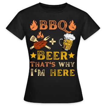 BBQ, barbecue et boisson bière pour les amateurs de bière - T-shirt Femme - noir - Devant - AI Model Female 172 dark (172cm)