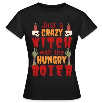Deutscher Boxer Halloween Kostüm Hund Spruch - Frauen T-Shirt - Schwarz - Vorne - AI Model Female 172 dark (172cm)
