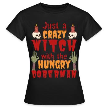 Doberman Halloween Costume Chien Dicton - T-shirt Femme - noir - Devant - AI Model Female 172 dark (172cm)